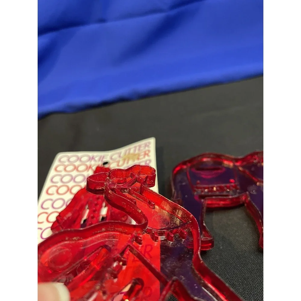 Vintage Circus Cookie Cutters Red Plastic Clown Elephant Camel